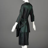1940s Two Piece Skirt Suit with Asymmetric Jacket