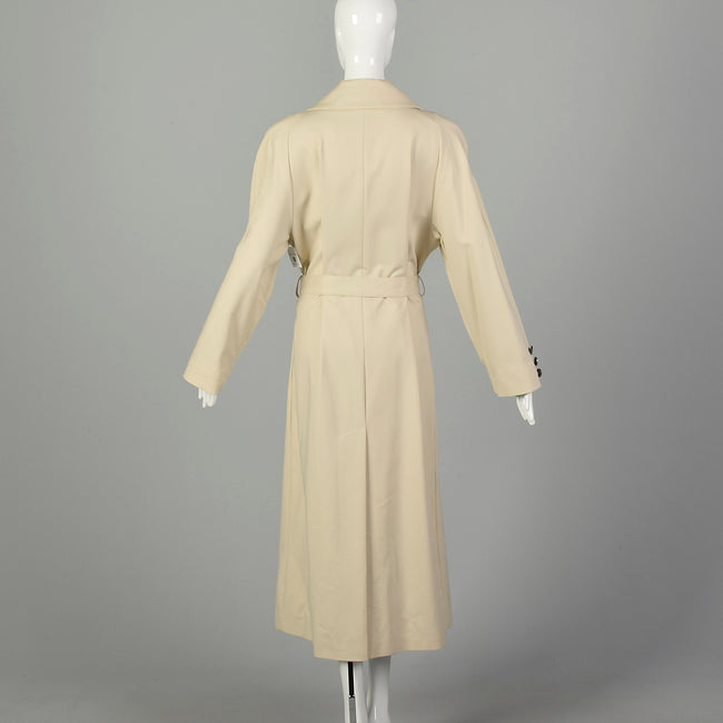 Large 2000s Trench Coat St. John Tan Maxi Tie Waist Designer