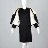 1960s Wool Shift Dress with Mink Fur Lapel Jacket