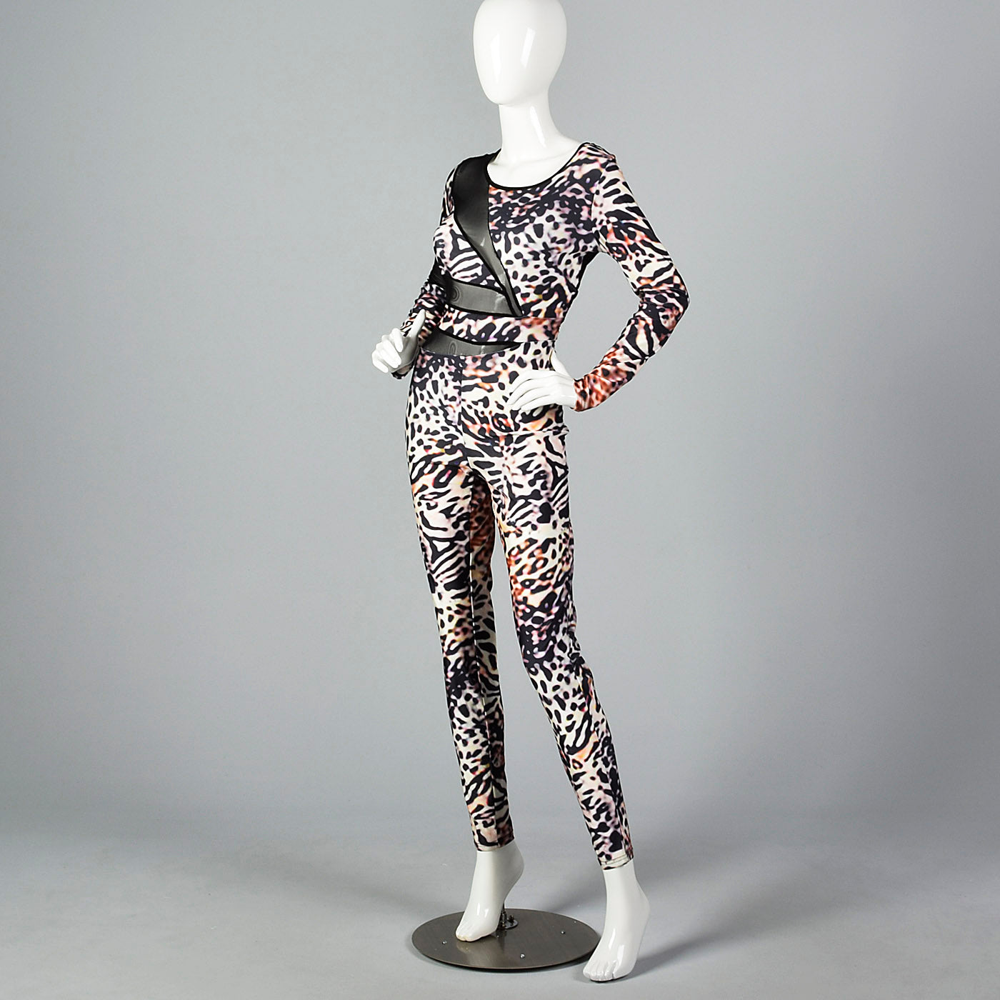1990s Animal Print Spandex Catsuit