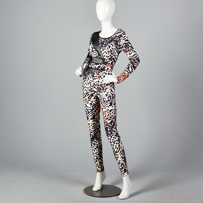 1990s Animal Print Spandex Catsuit