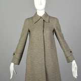 Bonwit Teller Gray and Ivory Herringbone Coat
