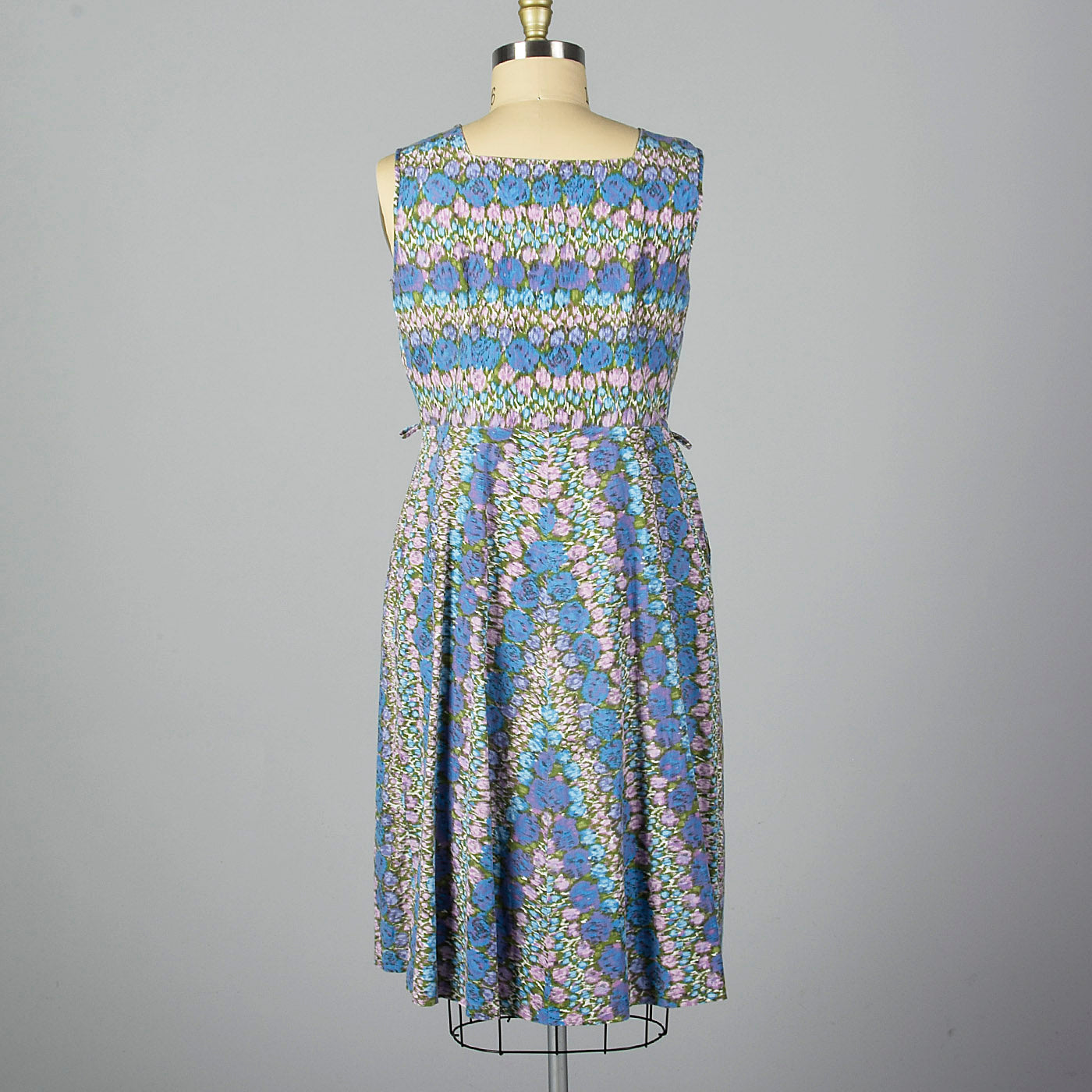 1950s Abstract Floral Print Dress