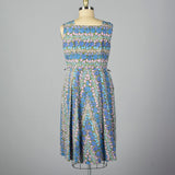 1950s Abstract Floral Print Dress