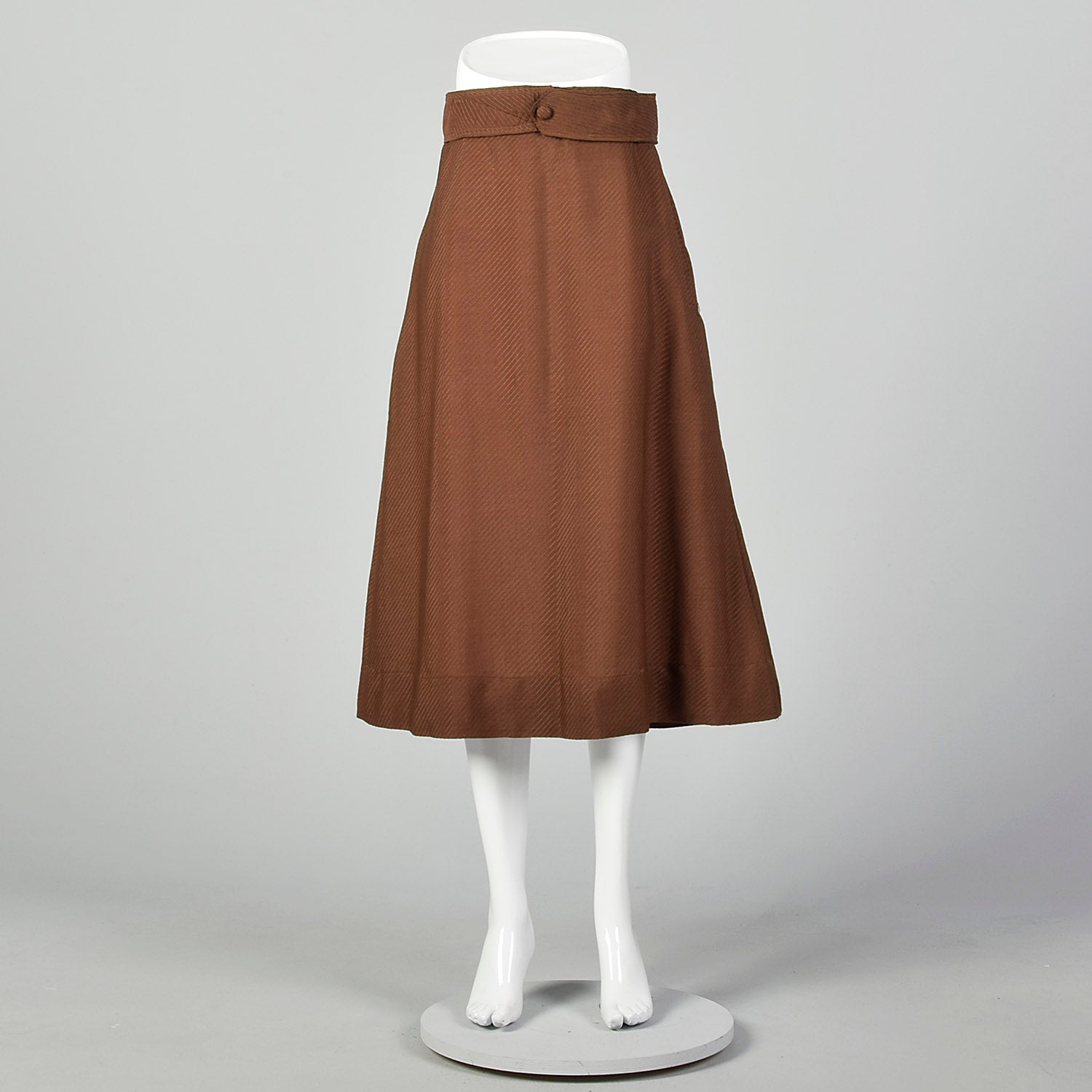 Medium 1910s Edwardian Brown Lightweight Skirt