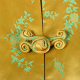 1960s Two Piece Dress  and Jacket Set in Mustard and Green Satin