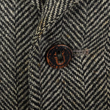 1970s Mens Herringbone Tweed Belted Norfolk Jacket