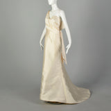 Large Eleni Elias Wedding Gown Sleeveless Asymmetric Rhinestone Embellishment Minimalist Bridal Dress