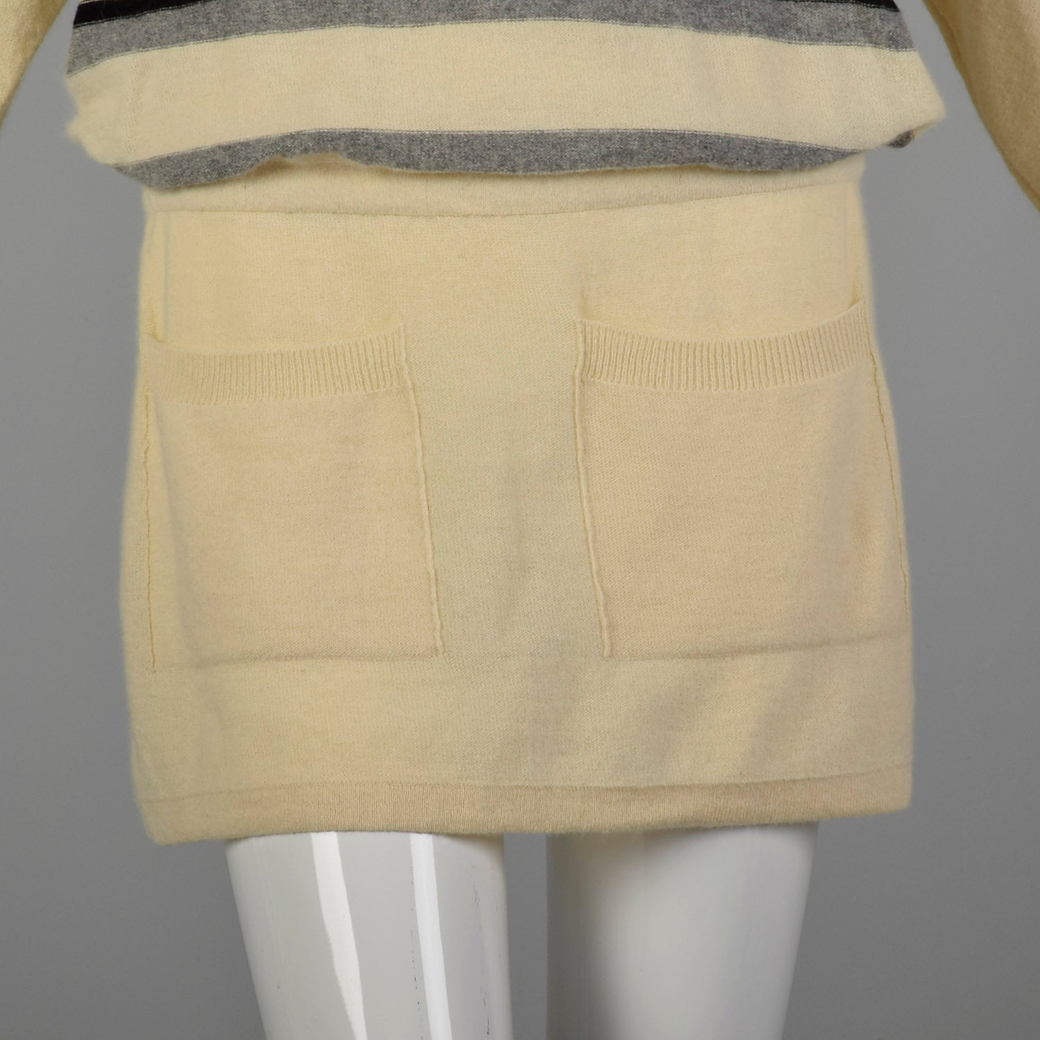 Medium Sonia Rykiel 1980s Cream Striped Tunic Sweater