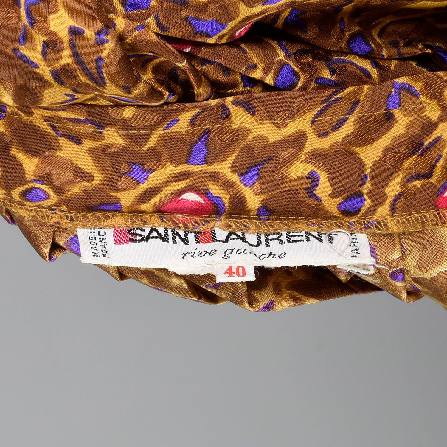 Small Yves Saint Laurent Rive Gauche 1980s Silk 2 Piece Dress