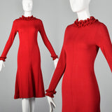 1970s Red Knit Sweater Dress