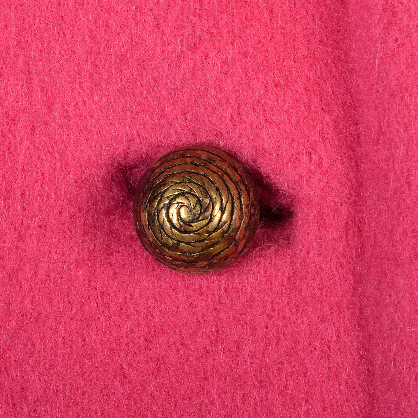 1950s Pink Wool Coat with Great Gold Buttons