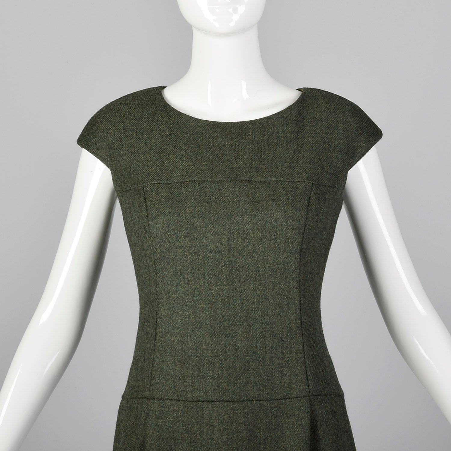 Classic Green Wool Dress by Norman Ambrose