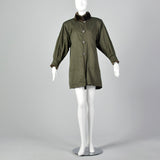 1980s Yves Saint Laurent Fourrures Olive Green Coat