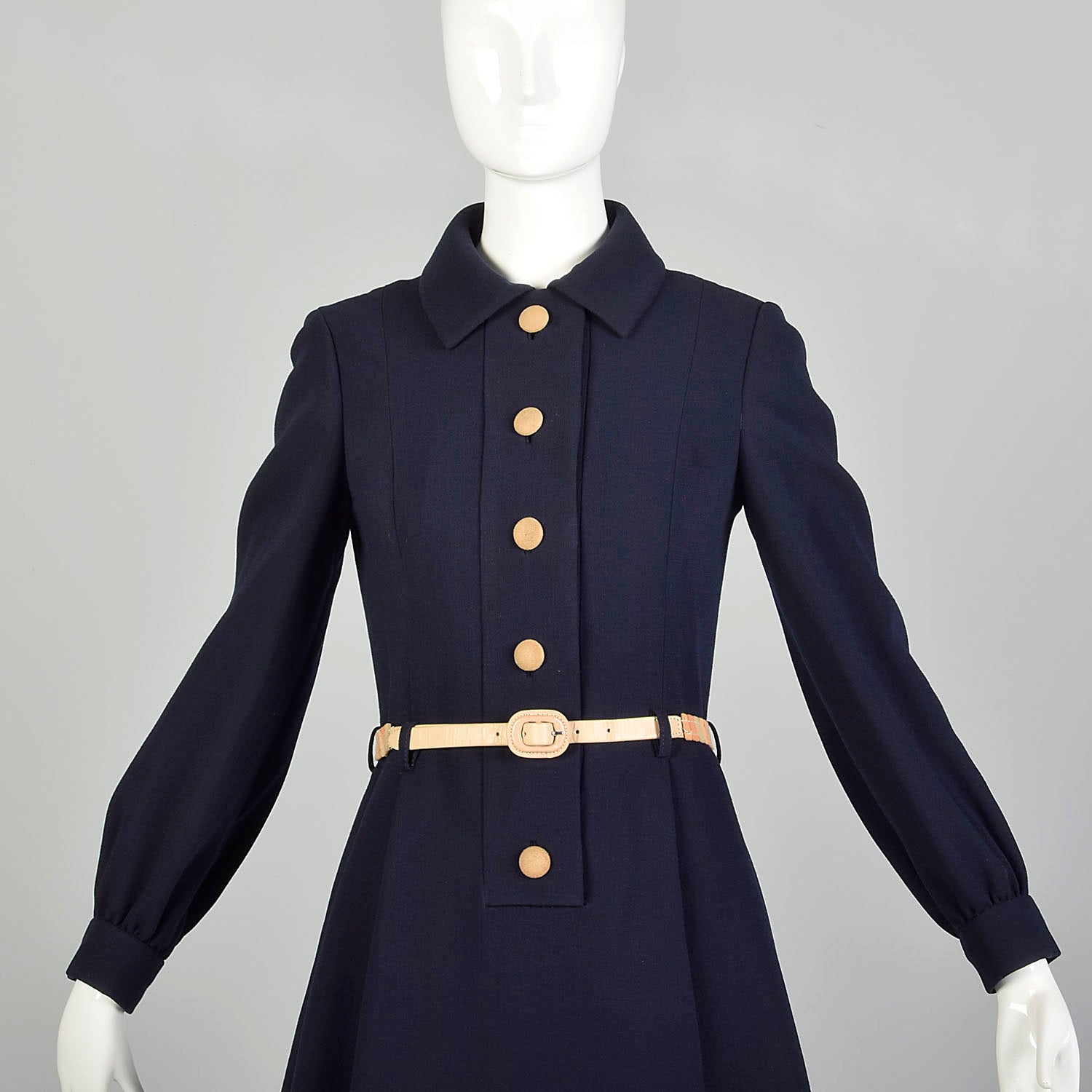 Geoffrey Beene Dress 1960s Mod Pleated Mini Long Sleeve