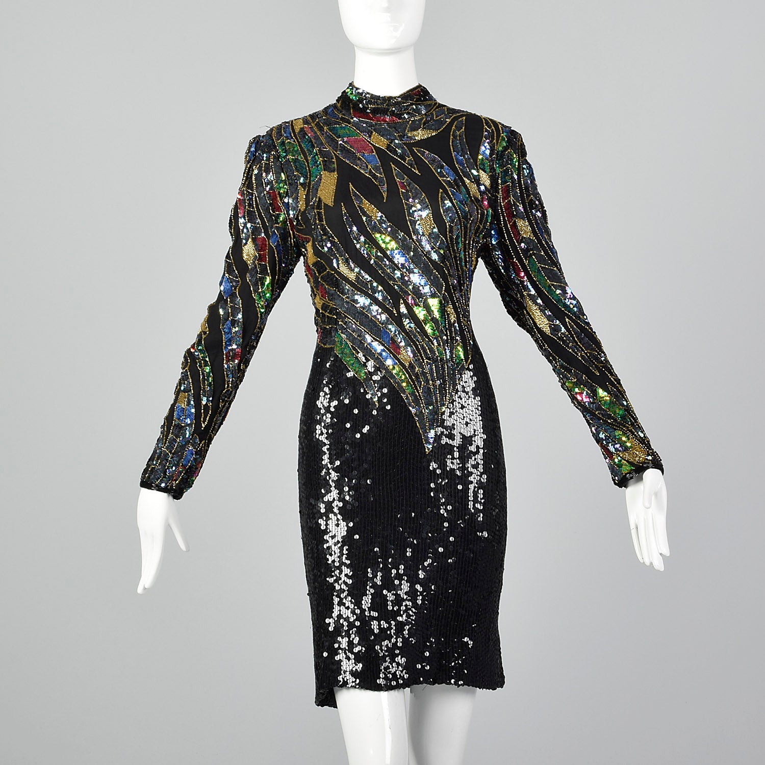 Small Judith Ann Late 1970s Sequin Cocktail Dress