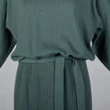 1980s Sage Green Cashmere Dress