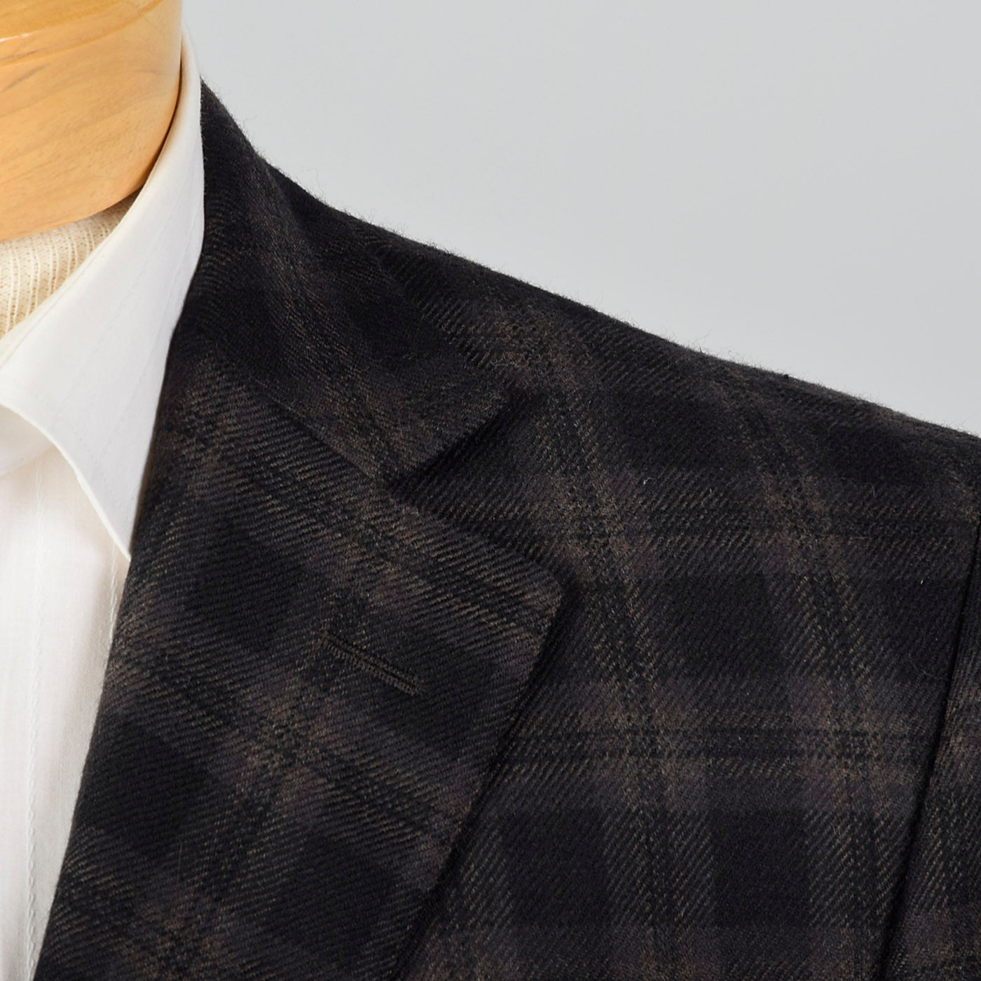 2000s Zegna Z Charcoal and Black Plaid Jacket