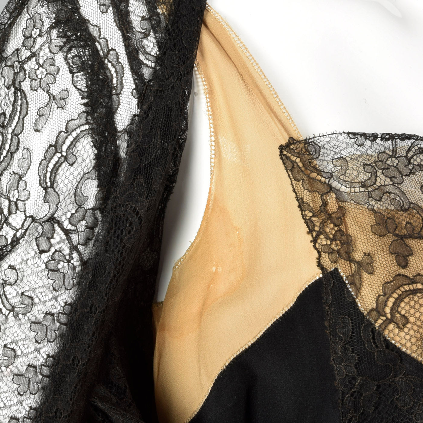 1930s Black Lace Evening Dress