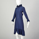 Small 1960s Dress Modest Ruffle Long Sleeve Avant Garde Theatre Costume As-Is