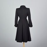 1940s Classic Black Princess Coat