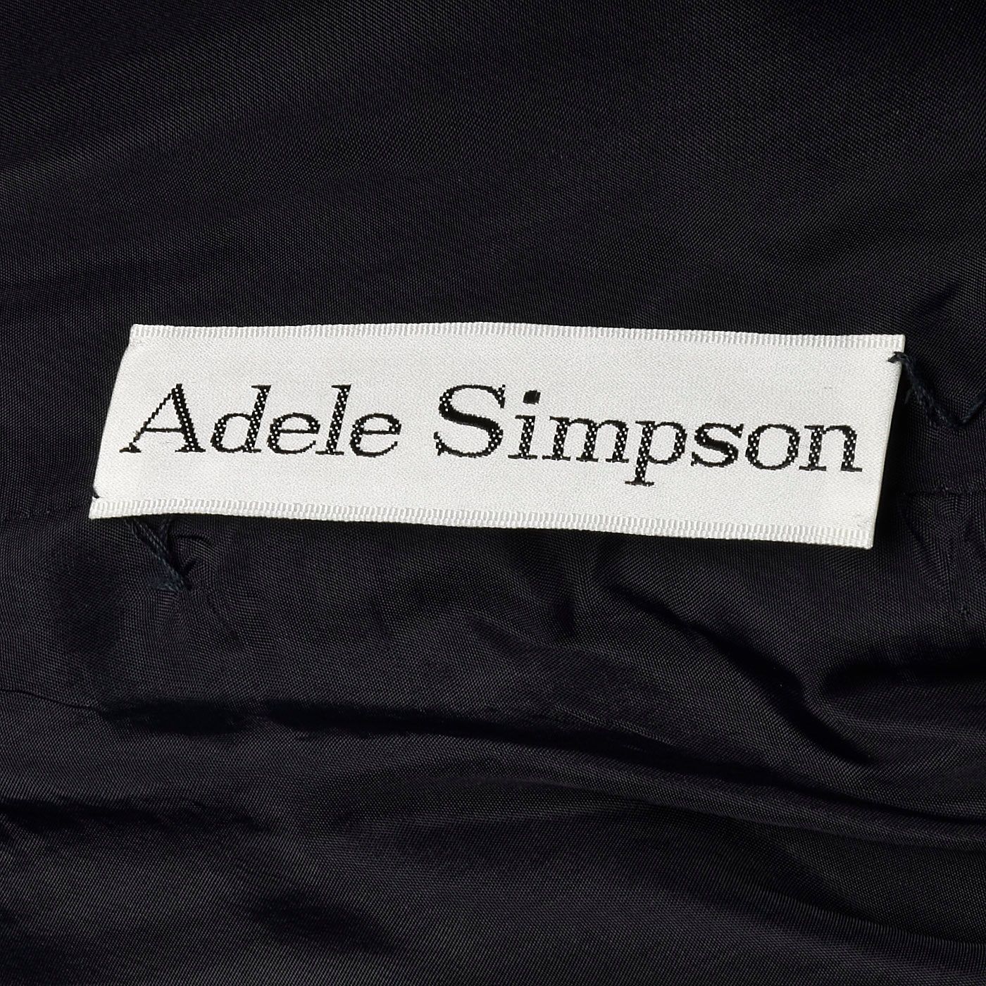 1970s Adele Simpson Black Wool Dress with Drop Waist