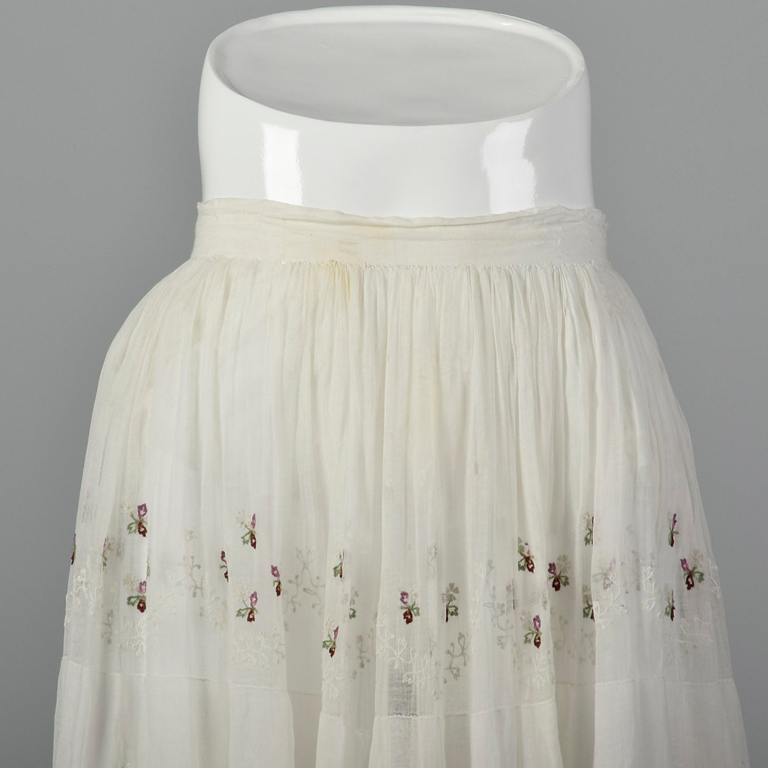 Large 1860s Tiered Embroidered Skirt