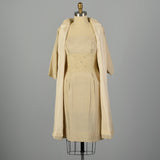 Small 1950s Linen-Look Dress and Jacket Set Wiggle Dress