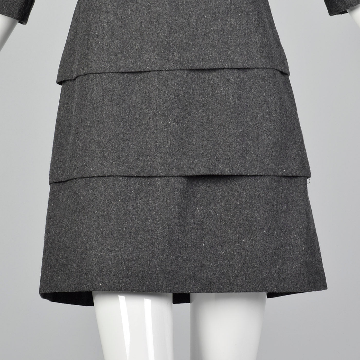 Miu Miu Layered Gray Wool Mini Dress