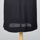 1950s Black Rayon Day Dress with Peplum Waist
