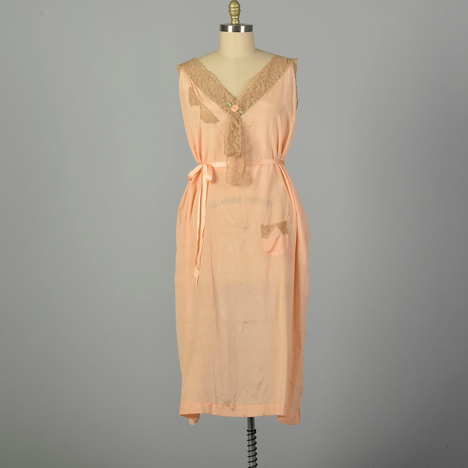 3XL 1920s Nightgown Boudoir Lingerie Peach Volup Sleeveless