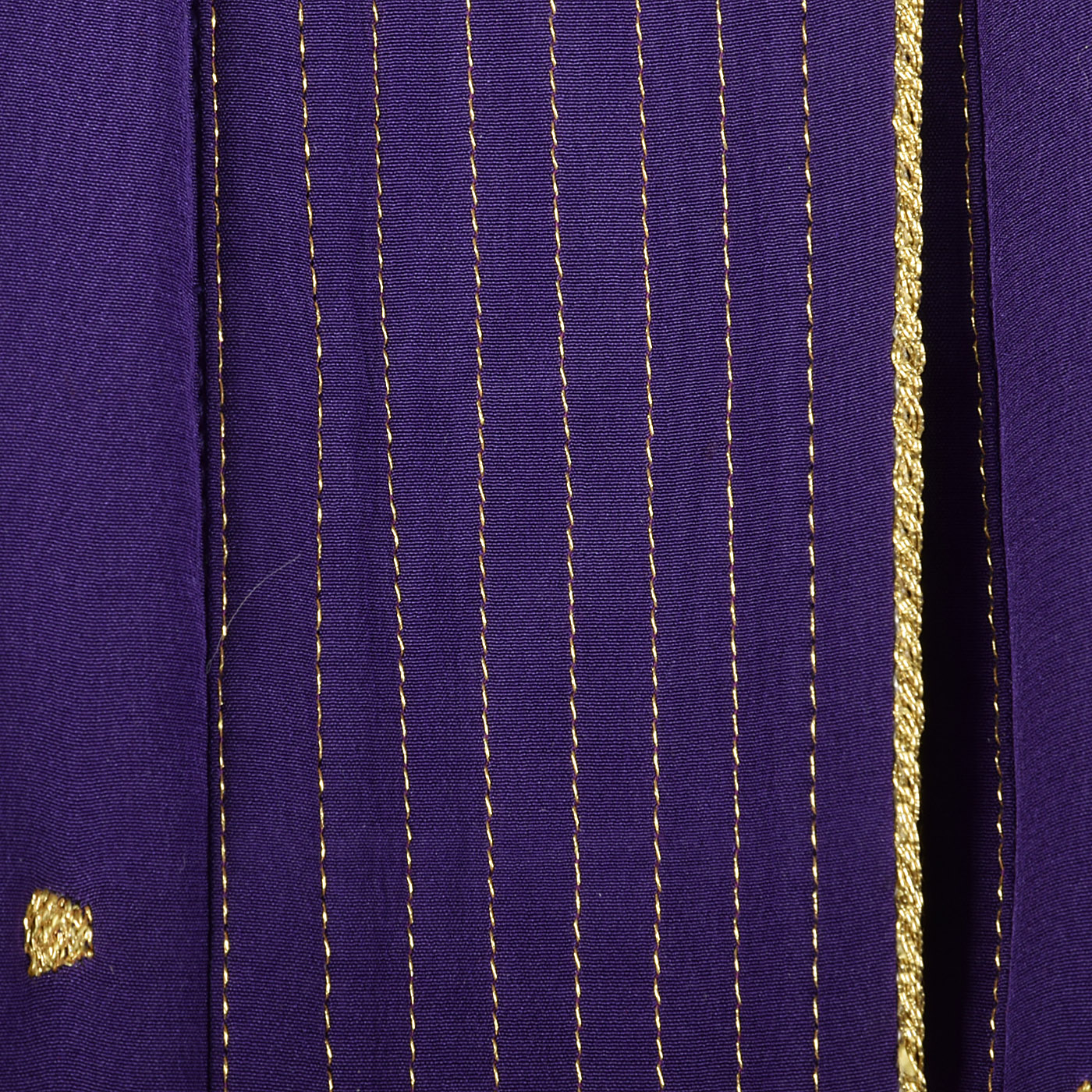 1990s Ellen Tracy Purple Silk Jacket with Metallic Gold Details