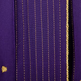 1990s Ellen Tracy Purple Silk Jacket with Metallic Gold Details