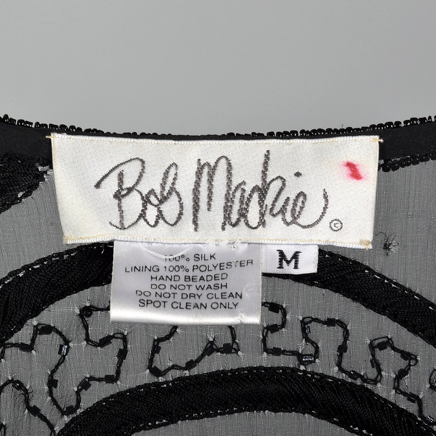 Stunning Bob Mackie Sheer Black Beaded Silk Maxi Jacket