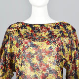 1980s Gianni Versace Sheer Bohemian Silk Blouse