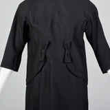 1950s Suzy Perette Avant Garde Black Wool Sack Dress