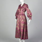 1970s Eddy George Metallic Pink Maxi Dress