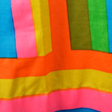 1960s Colorful Stripe Print Shift Dress