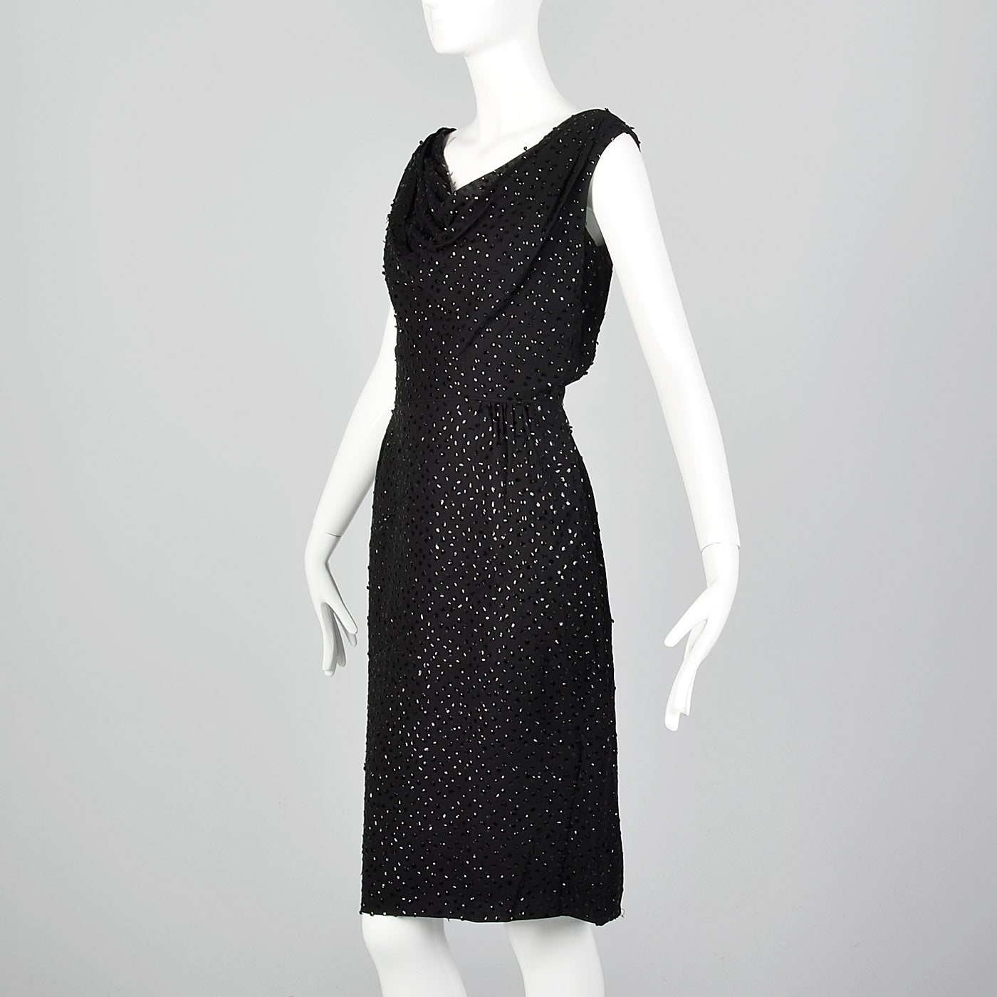 Medium 1960s Deadstock Black Sequin Dress