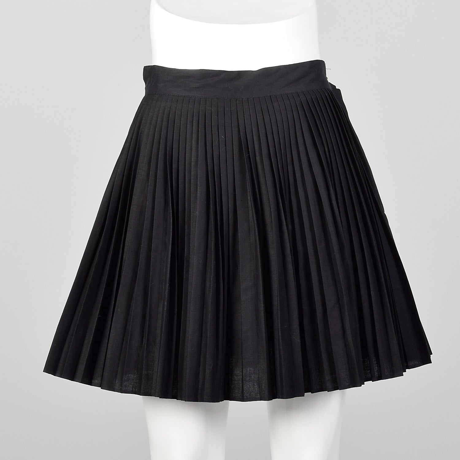 Small 1960s Black Pleated Micro Mini Skirt