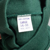XS 1960s Green Deadstock Ribbed Long Sleeve Lightweight Knit Mock Turtleneck Shirt