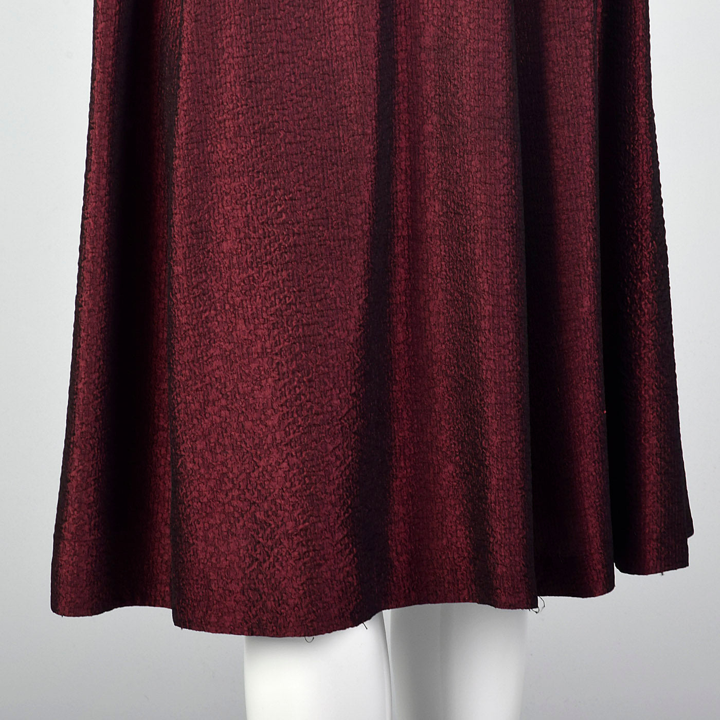 1950s Red and Black Sharkskin Plisse Dress