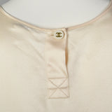 Medium Chanel Ivory Silk Shell Top 1980s
