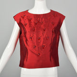 Large 1960s Red Top and Jacket Set