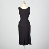 1950s Brown and Black Wool Jumper Dress