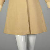 XXS 1960s Coat Mod Babydoll Style Beige Mini Jacket