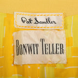 1960s Pat Sandler Bonwit Teller Yellow Silk Dress and Coat Set