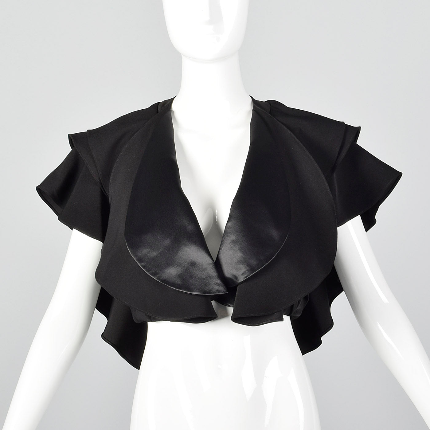 2010s Black Layered Shrug
