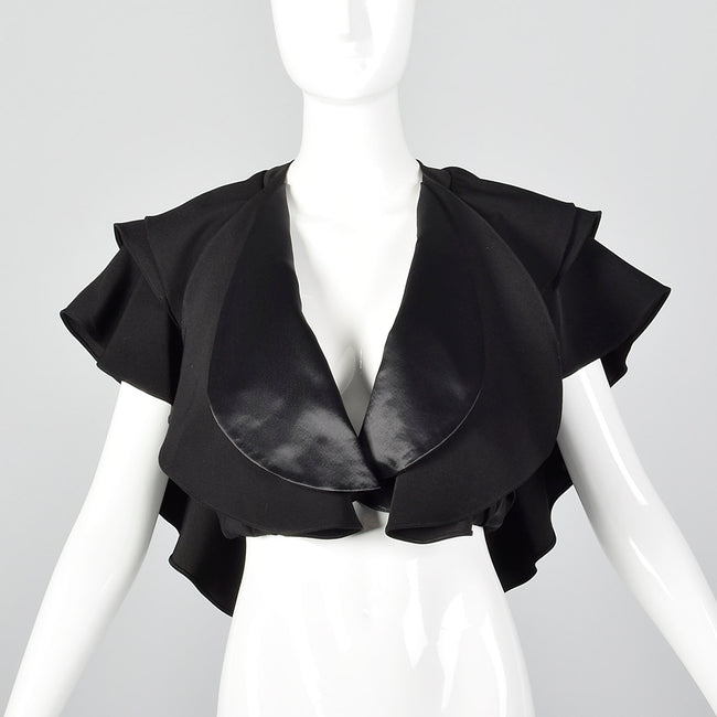 2010s Black Layered Shrug