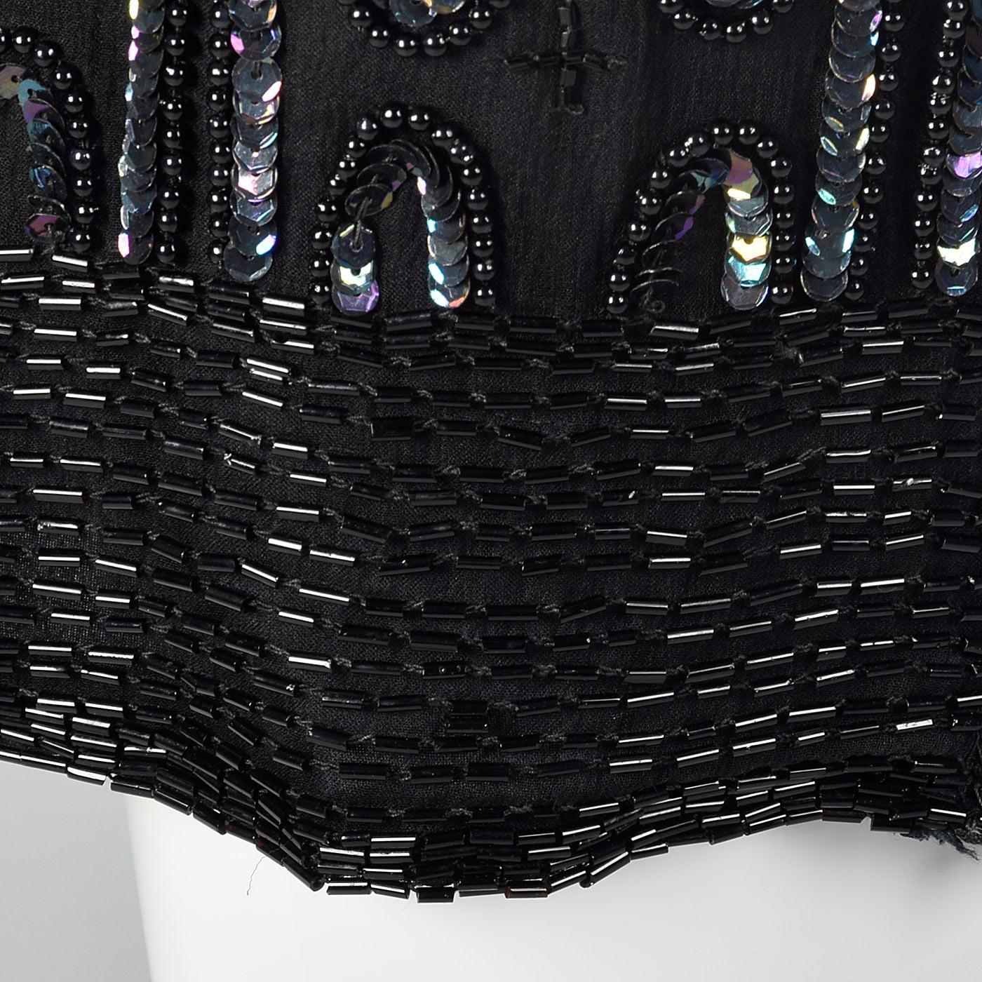 1990s Black Beaded Cocktail Dress